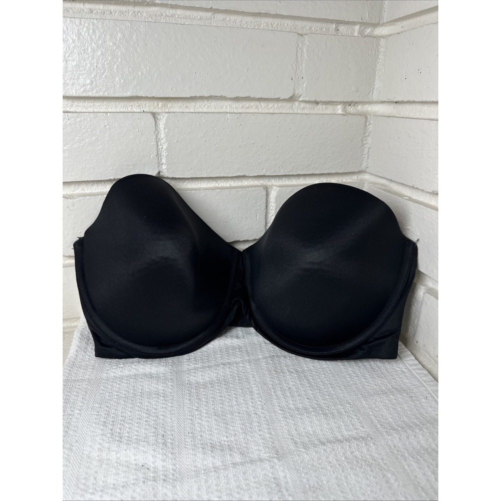 Maidenform‎ Strapless Bra 38DD Black Underwire Lined 06900J *no Straps